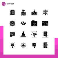 Modern Set of 16 Solid Glyphs and symbols such as game athletics income activities mobile Editable Vector Design Elements