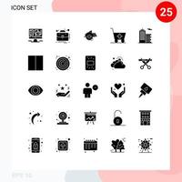 Modern Set of 25 Solid Glyphs and symbols such as business medicine saw medical repair Editable Vector Design Elements