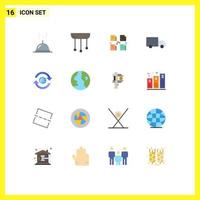 Set of 16 Modern UI Icons Symbols Signs for arrow transport exchange logistics privacy Editable Pack of Creative Vector Design Elements