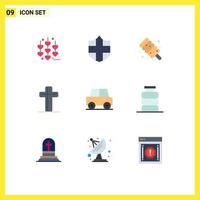 Universal Icon Symbols Group of 9 Modern Flat Colors of bottle travel sweet car easter Editable Vector Design Elements