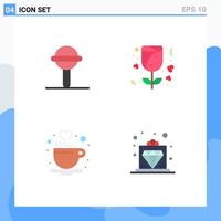4 Universal Flat Icons Set for Web and Mobile Applications baby love toy rose offer Editable Vector Design Elements