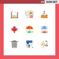 9 Universal Flat Colors Set for Web and Mobile Applications protection payable cargo evasion leaf Editable Vector Design Elements