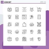 Set of 25 Modern UI Icons Symbols Signs for yogurt add center checkout canada Editable Vector Design Elements