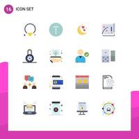 16 Creative Icons Modern Signs and Symbols of business lock night control file Editable Pack of Creative Vector Design Elements