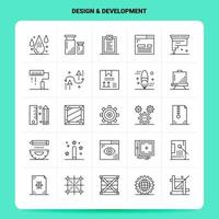 OutLine 25 Design  Development Icon set Vector Line Style Design Black Icons Set Linear pictogram pack Web and Mobile Business ideas design Vector Illustration