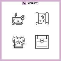 paquete de iconos de vector de stock de 4 signos y símbolos de línea para ubicación de gastos de punto de negocio elementos de diseño de vector editable brasileño