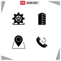 4 Universal Solid Glyphs Set for Web and Mobile Applications dper location man house pin Editable Vector Design Elements