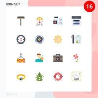 Pictogram Set of 16 Simple Flat Colors of coin web medical site design Editable Pack of Creative Vector Design Elements