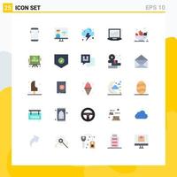 Set of 25 Modern UI Icons Symbols Signs for food tecnology programmer computing power Editable Vector Design Elements