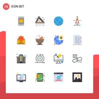 Universal Icon Symbols Group of 16 Modern Flat Colors of ad education biology drawing laboratory Editable Pack of Creative Vector Design Elements