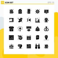 25 Creative Icons Modern Signs and Symbols of monitor worldwide pilgrim global network security Editable Vector Design Elements