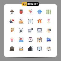 Pack of 25 Modern Flat Colors Signs and Symbols for Web Print Media such as cell computing stripe cloud glass Editable Vector Design Elements