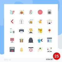 Set of 25 Modern UI Icons Symbols Signs for multimedia media tools remove egg Editable Vector Design Elements