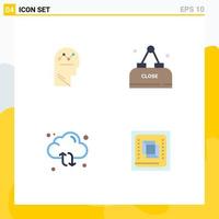 4 Thematic Vector Flat Icons and Editable Symbols of user cloud man food sync Editable Vector Design Elements