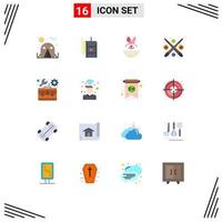 16 Universal Flat Colors Set for Web and Mobile Applications settings repair robbit kit game Editable Pack of Creative Vector Design Elements