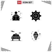 Pictogram Set of Simple Solid Glyphs of education carnival study car ice Editable Vector Design Elements