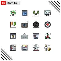 Stock Vector Icon Pack of 16 Line Signs and Symbols for ireland transfer software networking computing Editable Creative Vector Design Elements