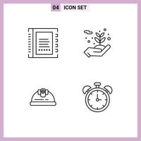 User Interface Pack of 4 Basic Filledline Flat Colors of address helmet contacts environment building Editable Vector Design Elements