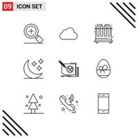 Set of 9 Modern UI Icons Symbols Signs for page design test content stars Editable Vector Design Elements