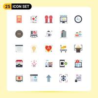 conjunto de 25 iconos modernos de la interfaz de usuario signos de símbolos para la flecha del círculo cómodo donar donación elementos de diseño vectorial editables vector