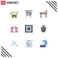 9 Universal Flat Color Signs Symbols of forest edit school box politician Editable Vector Design Elements