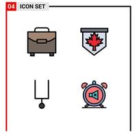 4 Creative Icons Modern Signs and Symbols of digital music bag canada alarm Editable Vector Design Elements