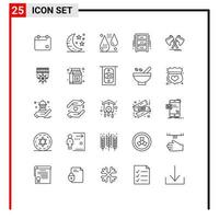 Universal Icon Symbols Group of 25 Modern Lines of wardrobe interior blood furniture form Editable Vector Design Elements