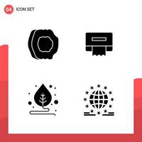 Pack of 4 Universal Glyph Icons for Print Media on White Background Creative Black Icon vector background