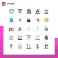 Editable Vector Line Pack of 25 Simple Flat Colors of city scent romance relax shopping Editable Vector Design Elements