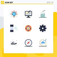 Pack of 9 Modern Flat Colors Signs and Symbols for Web Print Media such as chat bulb designing search column Editable Vector Design Elements