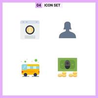 Universal Icon Symbols Group of 4 Modern Flat Icons of bubble public help support cash Editable Vector Design Elements