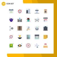 Modern Set of 25 Flat Colors and symbols such as pack trash user junk bin Editable Vector Design Elements