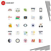 25 Thematic Vector Flat Colors and Editable Symbols of user interface income hamburger spring Editable Vector Design Elements