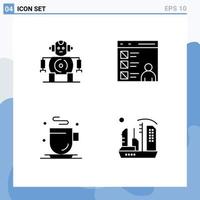 Universal Icon Symbols Group of Modern Solid Glyphs of cnc cup app develop city Editable Vector Design Elements