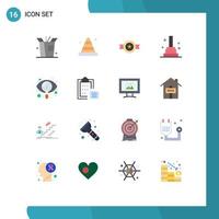 16 Creative Icons Modern Signs and Symbols of view search belt eye plunger Editable Pack of Creative Vector Design Elements