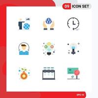 Universal Icon Symbols Group of 9 Modern Flat Colors of profit services power client user Editable Vector Design Elements