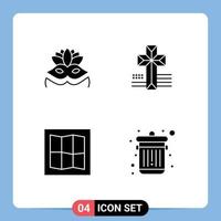 Modern Set of Solid Glyphs Pictograph of carnival mask dustbin american layout Layer Editable Vector Design Elements