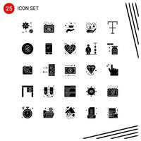 Group of 25 Modern Solid Glyphs Set for format protection flame people caring Editable Vector Design Elements