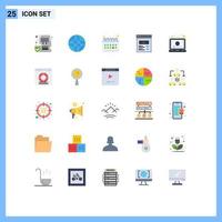 Modern Set of 25 Flat Colors and symbols such as online web calendar user interface custom content Editable Vector Design Elements