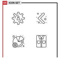 Group of 4 Filledline Flat Colors Signs and Symbols for development pie production left clothes Editable Vector Design Elements