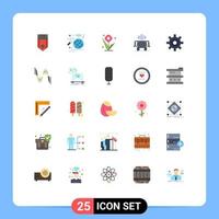 25 Creative Icons Modern Signs and Symbols of gear robotics globe cnc rose Editable Vector Design Elements