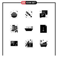 Group of 9 Modern Solid Glyphs Set for download boat you real estate Editable Vector Design Elements