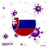 Pray For Slovakia COVID19 Coronavirus Typography Flag Stay home Stay Healthy Take care of your own health vector