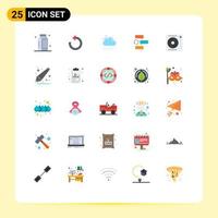 Set of 25 Modern UI Icons Symbols Signs for auto conversation repeat chatting moon Editable Vector Design Elements