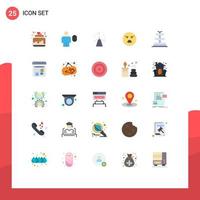 25 Universal Flat Colors Set for Web and Mobile Applications fountain faint password emotion power Editable Vector Design Elements