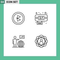 4 Line concept for Websites Mobile and Apps bluetooth arrow connection man abilities Editable Vector Design Elements