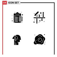 Universal Icon Symbols Group of 4 Modern Solid Glyphs of calculate borrowing ideas duties art catch Editable Vector Design Elements