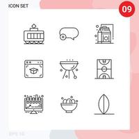 9 Creative Icons Modern Signs and Symbols of cafe barbecue grocery graduation cap Editable Vector Design Elements