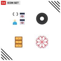 Stock Vector Icon Pack of 4 Line Signs and Symbols for app safe develop interface closet Editable Vector Design Elements