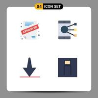 4 Flat Icon concept for Websites Mobile and Apps application bottom connect phone human Editable Vector Design Elements